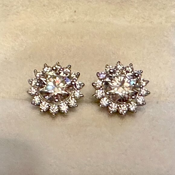 Neiman Marcus Millenia 18K Yellow Gold Plated D Color VVS1 Earrings - Picture 2 of 8